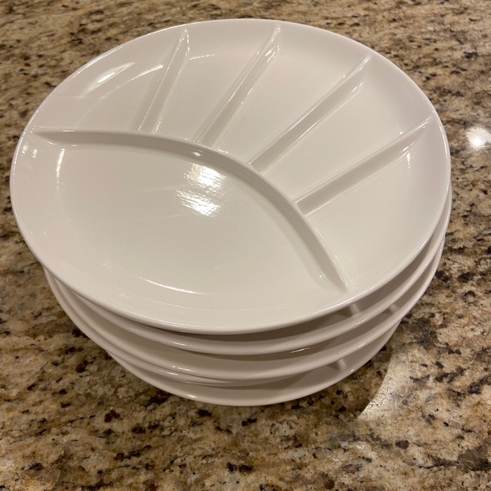 Antique Mid-Century Modern fondue plates